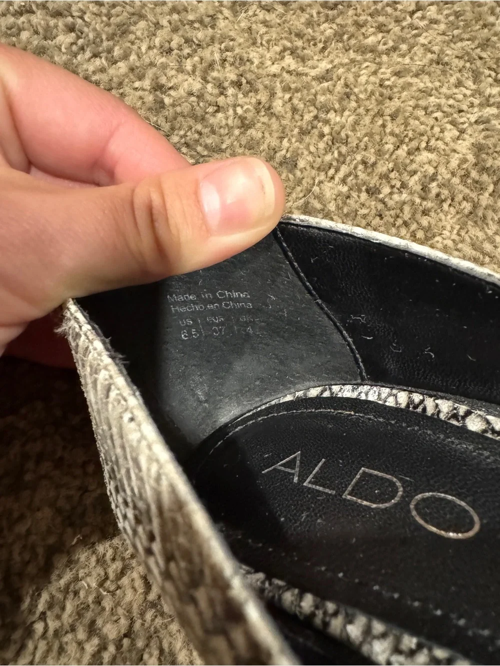 ALDO SNAKE SKIN GENUINE LEATHER 4” STILETTO